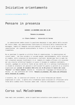 Pensare in presenza,Corso sul Melodramma,I ragazzi di Brest in