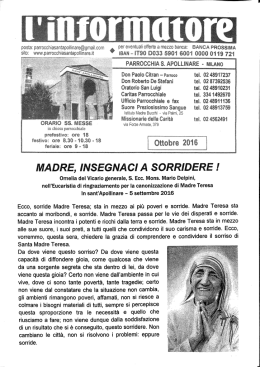 E` qui disponibile L`Informatore di Ottobre 2016