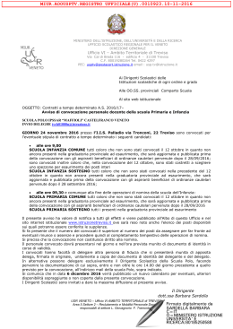 Calendario convocazione - Treviso – Ufficio scolastico territoriale