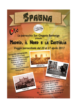 San Gregorio Barbarigo 20-27 aprile 2017 Viaggio Parrocchiale