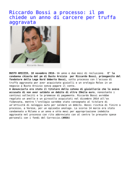 Riccardo Bossi a processo: il pm chiede un anno di