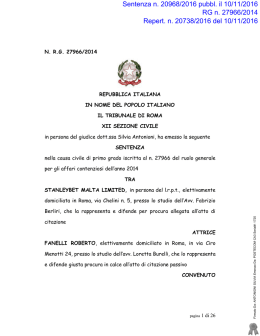 NRG 27966/2014 REPUBBLICA ITALIANA IN NOME DEL