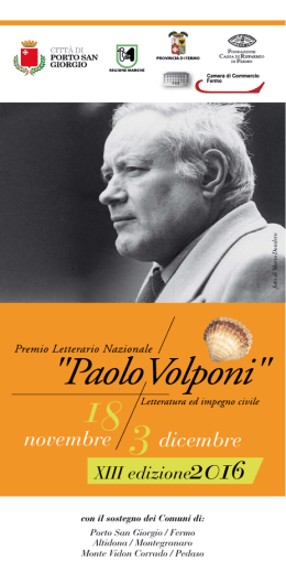 Programma 2016 - Premio Letterario Nazionale Paolo Volponi
