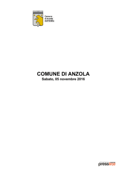 Rassegna stampa del 5/11/2016 - Comune di Anzola dell`Emilia