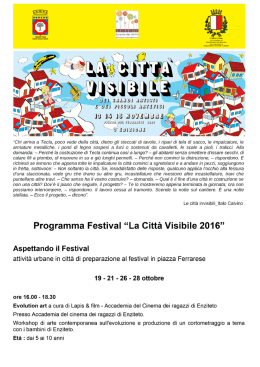 Programma definitivo Festival Città Visibile 2016