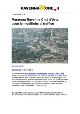 Maratona Ravenna Città d`Arte, ecco le modifiche