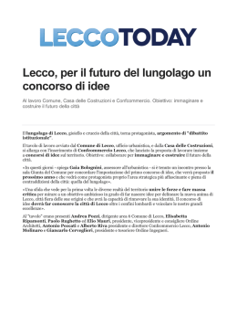Lecco, per il futuro del lungolago un concorso di idee