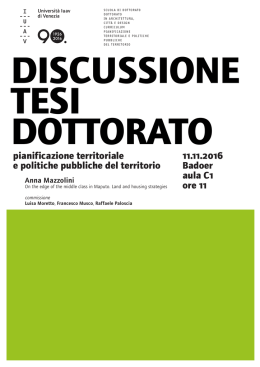 pianificazione territoriale e politiche pubbliche del territorio
