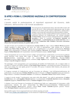 si apre a roma il congresso nazionale di confprofessioni