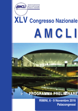 Programma Preliminare - XLV Congresso Nazionale AMCLI