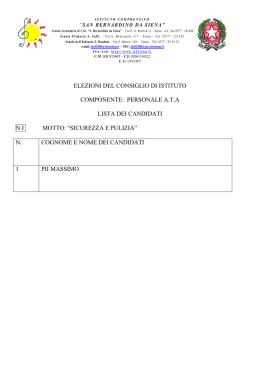 lista dei candidati - Istituto Comprensivo "S.Bernardino da Siena