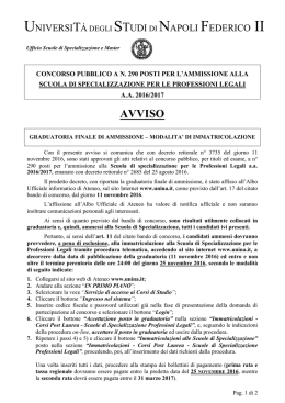 avviso - Università degli Studi di Napoli Federico II