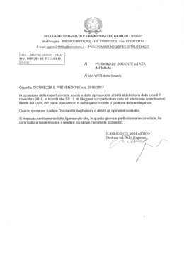 Personale DOCENTE ed ATA - SICUREZZA e