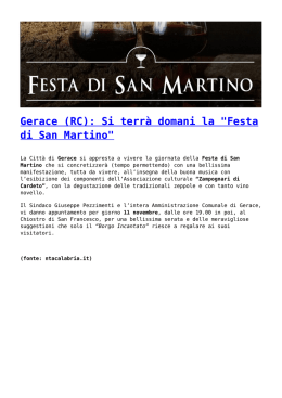 Gerace (RC): Si terrà domani la "Festa di San Martino"
