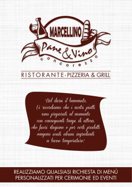Apri il menù alla carta - Marcellino Pane e Vino | Ristorante, Pizzeria