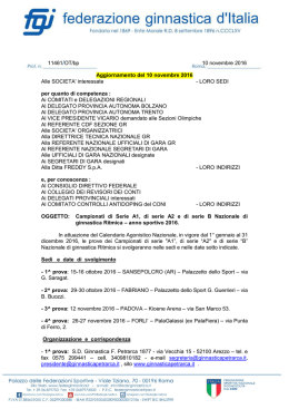 11461/OT/bp 10 novembre 2016 Aggiornamento del 10 novembre