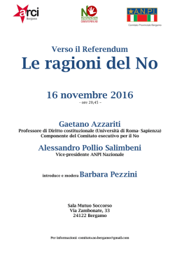 Le ragioni del No - ANPI Comitato Provinciale Bergamo