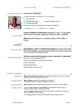 Curriculum vitae completo - Veterinario Edoardo Gonzaga