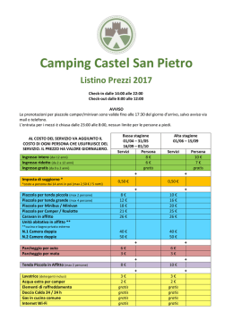 Prezzi - Camping Castel San Pietro