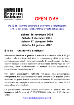 OPEN DAY - Istituto E. Balducci Pontassieve
