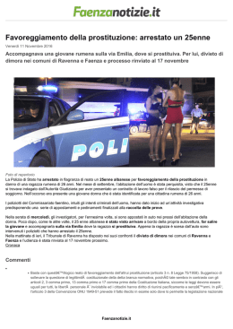 Favoreggiamento della prostituzione: arrestato un