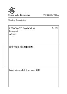 Senato della Repubblica RESOCONTO SOMMARIO Resoconti