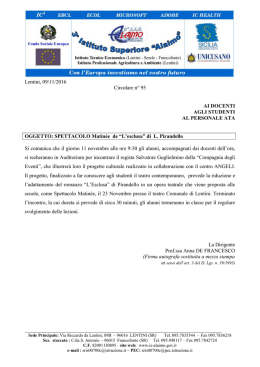 Lentini, 09/11/2016 Circolare n° 95 AI DOCENTI AGLI STUDENTI