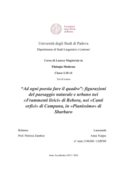 Frammenti lirici - Università degli Studi di Padova