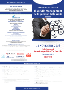 Treviso, 11 novembre 2016 c/o Sala Convegni Presidio Ospedaliero