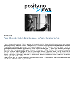 Piano di Sorrento. Raffaele Sorrentino espone nell`atelier Home