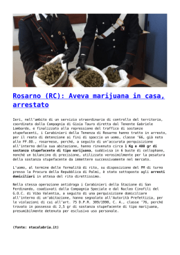 Rosarno (RC): Aveva marijuana in casa, arrestato