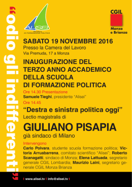 Lectio magistralis di Giuliano Pisapia 19-11-16