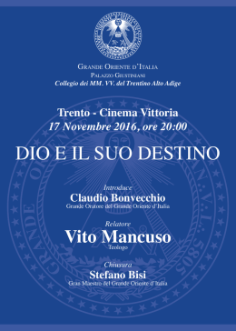 Trento 17 novembre 2016 - Grande Oriente d`Italia