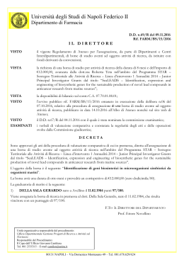 Decreto conferimento - Università degli Studi di Napoli Federico II