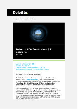 Deloitte CFO Conference | 1° edizione Invito