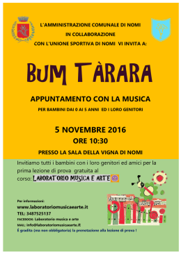 bum tarara nomi 11/2016 - Laboratorio Musica E Arte