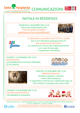 COMUNICAZIONI - Residenza Santa Margherita