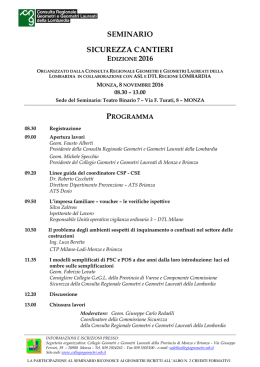 Seminario Sicurezza Cantieri - 08.11.16 programma