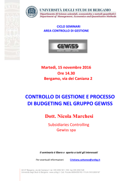 Informazioni sul seminario - Università degli Studi di Bergamo