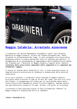 Reggio Calabria: Arrestato minorenne
