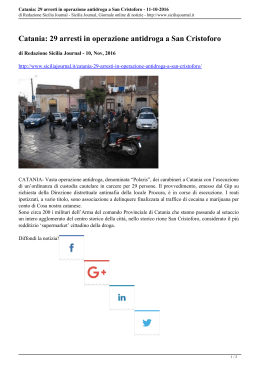 Catania: 29 arresti in operazione antidroga a San
