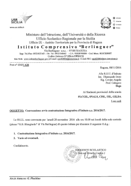 09-11-2016 Convocazione avvio contrattazione integrativa d`Istituto