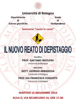 Università di Bologna - Diritto penale contemporaneo