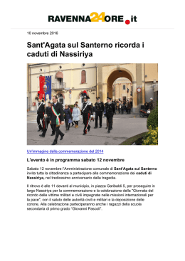 Sant`Agata sul Santerno ricorda i caduti di Nassiriya
