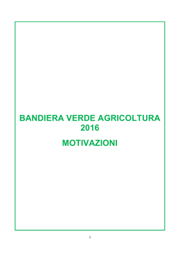 Motivazioni Bandiera Verde Cia 2016