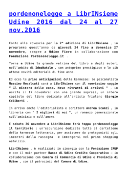 pordenonelegge a LibrINsieme Udine 2016 dal 24 al 27