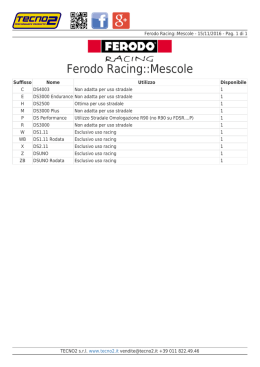 Ferodo Racing::Mescole
