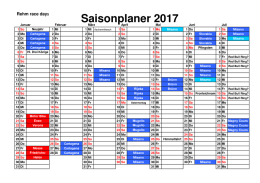 Il ns. calendario per il 2017