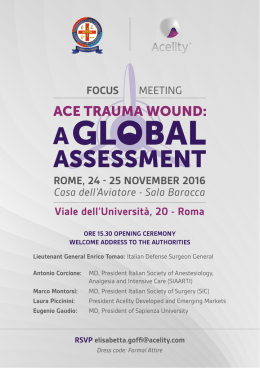 FOCUS MEETING ROME, 24 25 NOVEMBER 2016 Casa dell`Aviatore