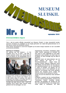 Nieuwsbrief 1 - Museum Sluiskil